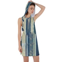 Texture Abstract Buildings Racer Back Hoodie Dress