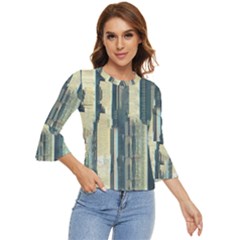 Texture Abstract Buildings Bell Sleeve Top