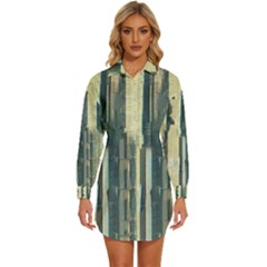 Texture Abstract Buildings Womens Long Sleeve Shirt Dress