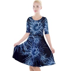 Neurons Brain Cells Structure Quarter Sleeve A-line Dress With Pockets by anzea