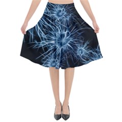 Neurons Brain Cells Structure Flared Midi Skirt by anzea