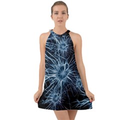 Neurons Brain Cells Structure Halter Tie Back Chiffon Dress