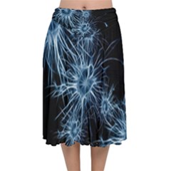 Neurons Brain Cells Structure Velvet Flared Midi Skirt