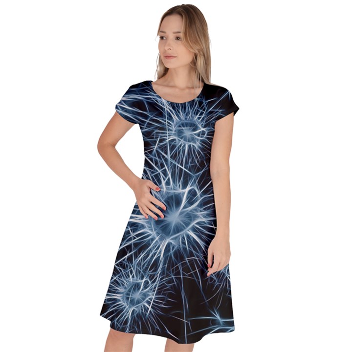 Neurons Brain Cells Structure Classic Short Sleeve Dress