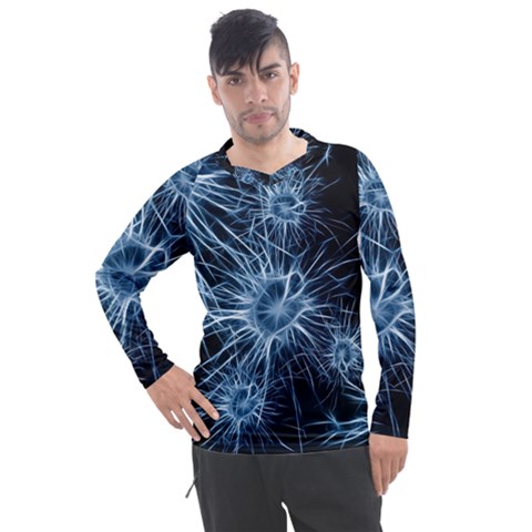 Neurons Brain Cells Structure Men s Pique Long Sleeve T-shirt by anzea