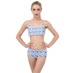 Snowflakes Winter Christmas Layered Top Bikini Set by anzea