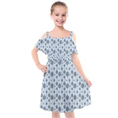 Snowflakes Winter Christmas Kids  Cut Out Shoulders Chiffon Dress by anzea