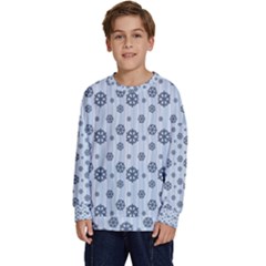 Snowflakes Winter Christmas Kids  Crewneck Sweatshirt