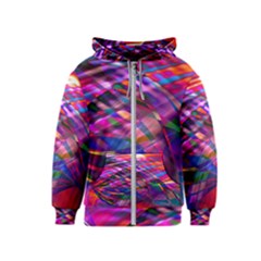 Wave Lines Pattern Abstract Kids  Zipper Hoodie