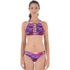 Wave Lines Pattern Abstract Perfectly Cut Out Bikini Set