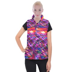 Wave Lines Pattern Abstract Women s Button Up Vest