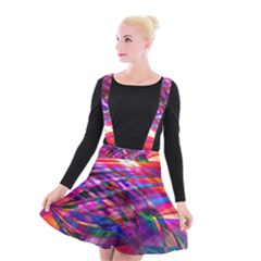 Wave Lines Pattern Abstract Suspender Skater Skirt