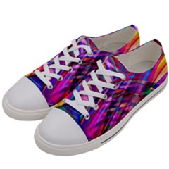 Wave Lines Pattern Abstract Women s Low Top Canvas Sneakers