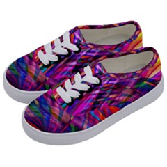 Wave Lines Pattern Abstract Kids  Classic Low Top Sneakers