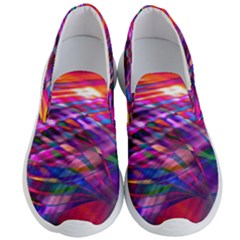 Wave Lines Pattern Abstract Men s Lightweight Slip Ons