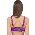 Wave Lines Pattern Abstract Cage Up Bikini Top View2