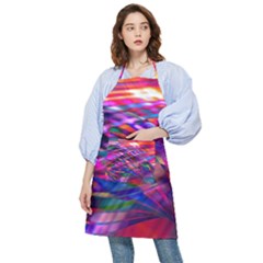 Wave Lines Pattern Abstract Pocket Apron