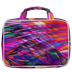 Wave Lines Pattern Abstract Travel Toiletry Bag With Hanging Hook