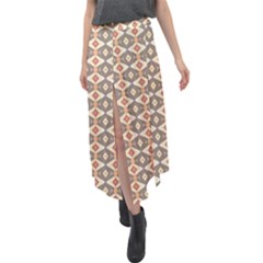 Background Art Designs Velour Split Maxi Skirt