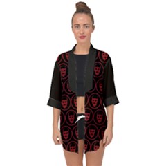 Dark Dominion Print Open Front Chiffon Kimono by dflcprintsclothing