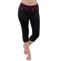 Dark Dominion Print Lightweight Velour Capri Yoga Leggings by dflcprintsclothing