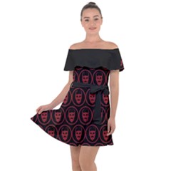 Dark Dominion Print Off Shoulder Velour Dress by dflcprintsclothing