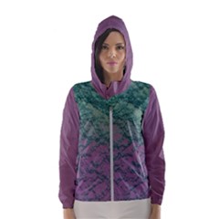 Colorful Duotone Abstract Print Women s Hooded Windbreaker by dflcprintsclothing