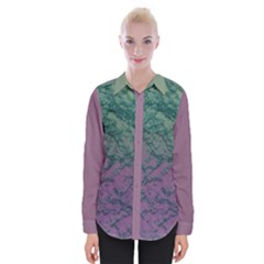 Colorful Duotone Abstract Print Womens Long Sleeve Shirt