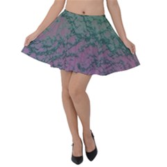 Colorful Duotone Abstract Print Velvet Skater Skirt