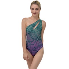 Colorful Duotone Abstract Print To One Side Swimsuit by dflcprintsclothing