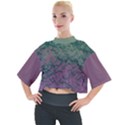 Colorful duotone abstract print Mock Neck T-Shirt View1