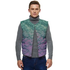 Colorful Duotone Abstract Print Men s Button Up Puffer Vest	