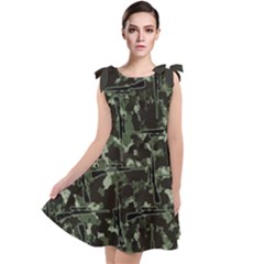 Precision Pursuit: Hunting Motif Camouflage Pattern Tie Up Tunic Dress by dflcprintsclothing