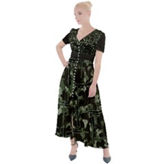 Precision Pursuit: Hunting Motif Camouflage Pattern Button Up Short Sleeve Maxi Dress by dflcprintsclothing