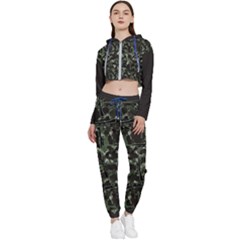 Precision Pursuit: Hunting Motif Camouflage Pattern Cropped Zip Up Lounge Set by dflcprintsclothing