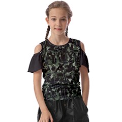 Precision Pursuit: Hunting Motif Camouflage Pattern Kids  Butterfly Cutout T-shirt