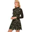 Precision Pursuit: Hunting Motif Camouflage Pattern Long Sleeve Velour Longline Dress View2