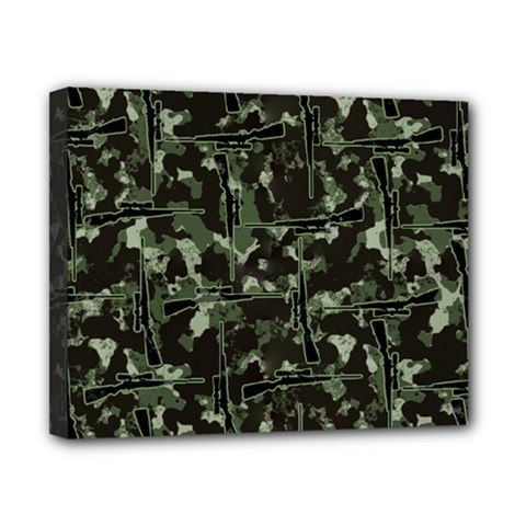 Hunting Motif Camouflage Pattern Print Bk Canvas 10  X 8  (stretched) by dflcprintsclothing