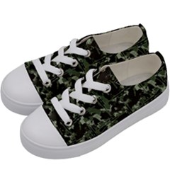 Hunting Motif Camouflage Pattern Print Bk Kids  Low Top Canvas Sneakers by dflcprintsclothing