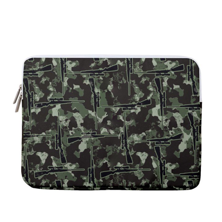 Hunting Motif Camouflage Pattern Print Bk 13  Vertical Laptop Sleeve Case With Pocket