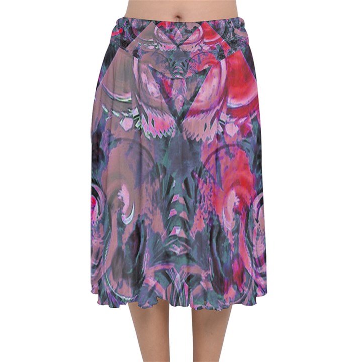 Alien Architecture Ii Velvet Flared Midi Skirt