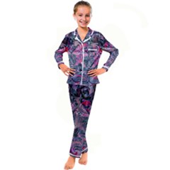 Alien Architecture Ii Kids  Satin Long Sleeve Pajamas Set by MRNStudios