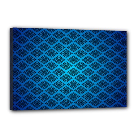 Pattern Texture Geometric Blue Canvas 18  X 12  (stretched) by anzea