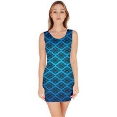 Pattern Texture Geometric Blue Bodycon Dress