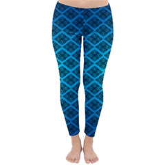 Pattern Texture Geometric Blue Classic Winter Leggings