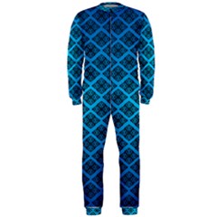 Pattern Texture Geometric Blue Onepiece Jumpsuit (men)