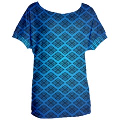 Pattern Texture Geometric Blue Women s Oversized T-shirt