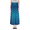 Pattern Texture Geometric Blue Full Length Maxi Skirt View1