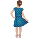 Pattern Texture Geometric Blue Kids  Short Sleeve Dress View2