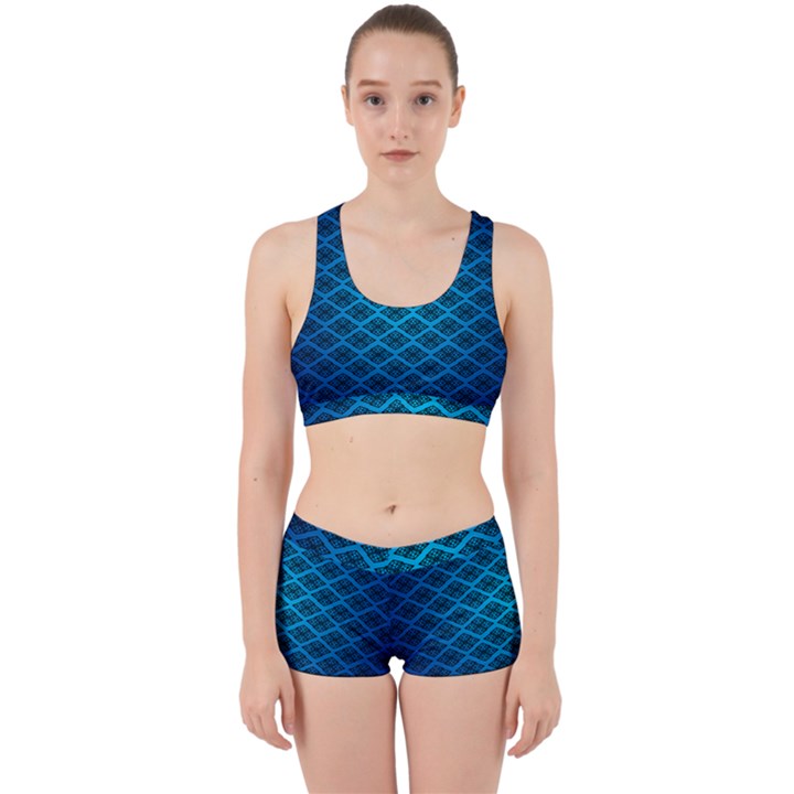 Pattern Texture Geometric Blue Work It Out Gym Set